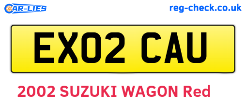 EX02CAU are the vehicle registration plates.