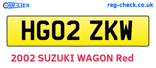 HG02ZKW are the vehicle registration plates.