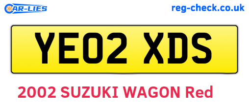 YE02XDS are the vehicle registration plates.