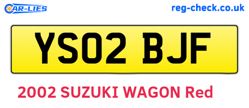 YS02BJF are the vehicle registration plates.