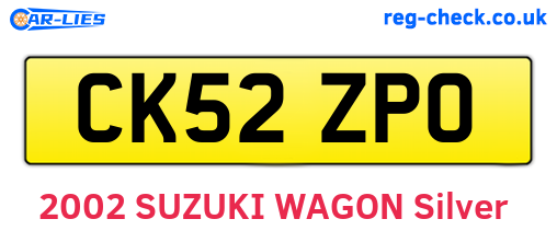 CK52ZPO are the vehicle registration plates.