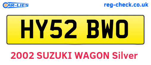 HY52BWO are the vehicle registration plates.