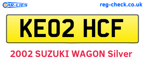 KE02HCF are the vehicle registration plates.