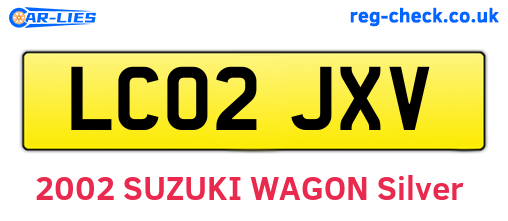 LC02JXV are the vehicle registration plates.