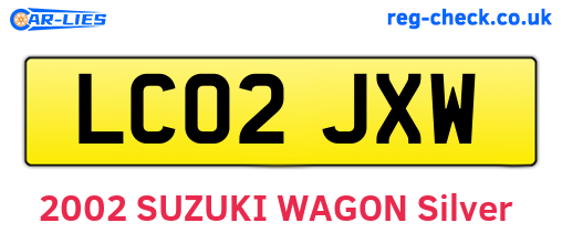 LC02JXW are the vehicle registration plates.