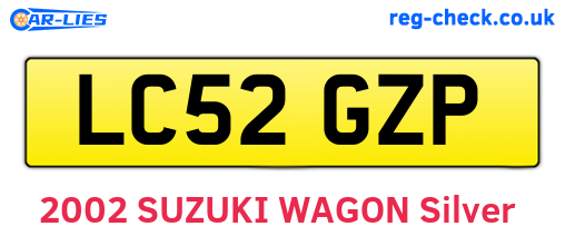 LC52GZP are the vehicle registration plates.