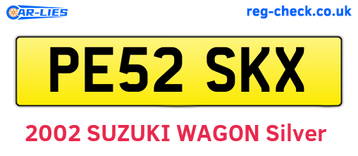 PE52SKX are the vehicle registration plates.