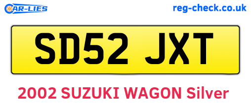 SD52JXT are the vehicle registration plates.