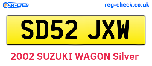 SD52JXW are the vehicle registration plates.