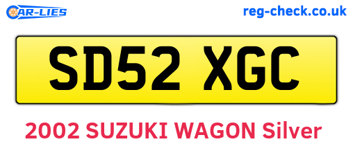 SD52XGC are the vehicle registration plates.