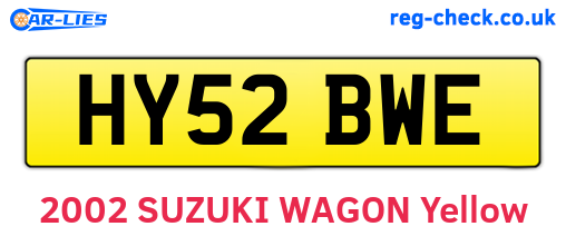 HY52BWE are the vehicle registration plates.