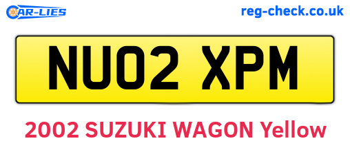 NU02XPM are the vehicle registration plates.