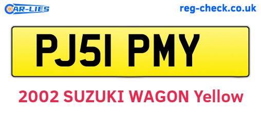 PJ51PMY are the vehicle registration plates.