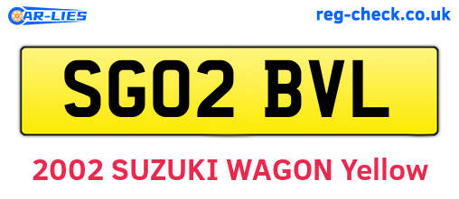 SG02BVL are the vehicle registration plates.