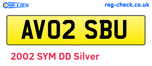 AV02SBU are the vehicle registration plates.