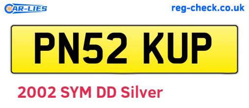 PN52KUP are the vehicle registration plates.