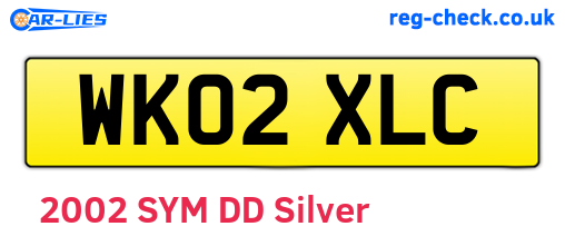 WK02XLC are the vehicle registration plates.
