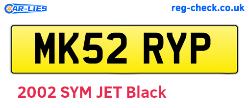 MK52RYP are the vehicle registration plates.