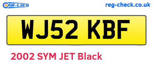 WJ52KBF are the vehicle registration plates.