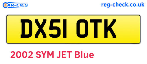 DX51OTK are the vehicle registration plates.