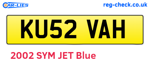 KU52VAH are the vehicle registration plates.