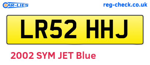 LR52HHJ are the vehicle registration plates.