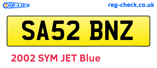 SA52BNZ are the vehicle registration plates.