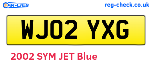 WJ02YXG are the vehicle registration plates.