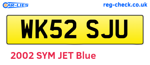 WK52SJU are the vehicle registration plates.