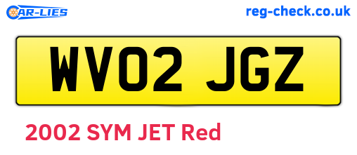 WV02JGZ are the vehicle registration plates.