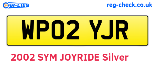 WP02YJR are the vehicle registration plates.