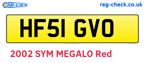 HF51GVO are the vehicle registration plates.