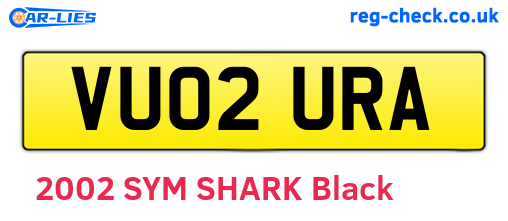 VU02URA are the vehicle registration plates.