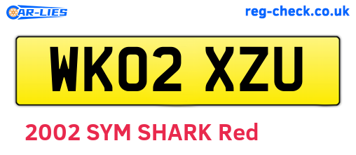 WK02XZU are the vehicle registration plates.