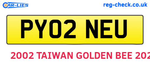 PY02NEU are the vehicle registration plates.
