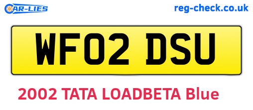 WF02DSU are the vehicle registration plates.