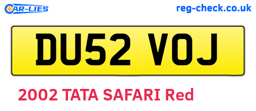 DU52VOJ are the vehicle registration plates.