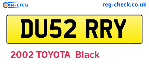 DU52RRY are the vehicle registration plates.