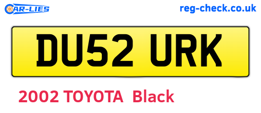 DU52URK are the vehicle registration plates.