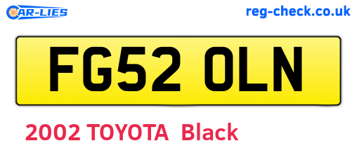 FG52OLN are the vehicle registration plates.