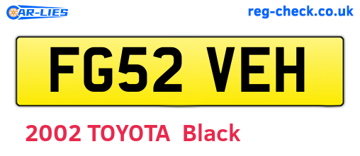 FG52VEH are the vehicle registration plates.