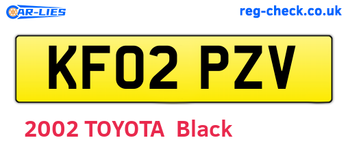 KF02PZV are the vehicle registration plates.