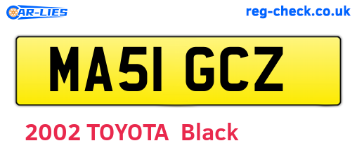 MA51GCZ are the vehicle registration plates.