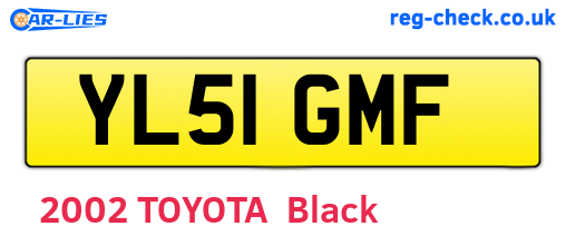 YL51GMF are the vehicle registration plates.