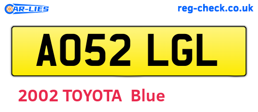AO52LGL are the vehicle registration plates.
