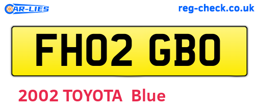 FH02GBO are the vehicle registration plates.