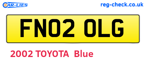 FN02OLG are the vehicle registration plates.
