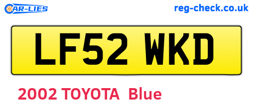 LF52WKD are the vehicle registration plates.
