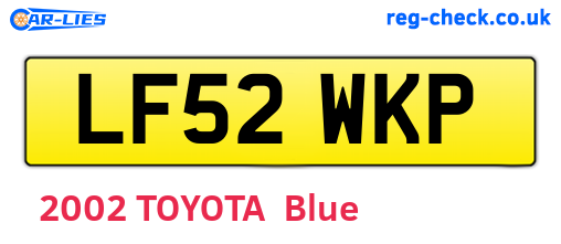 LF52WKP are the vehicle registration plates.