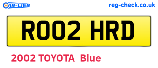 RO02HRD are the vehicle registration plates.